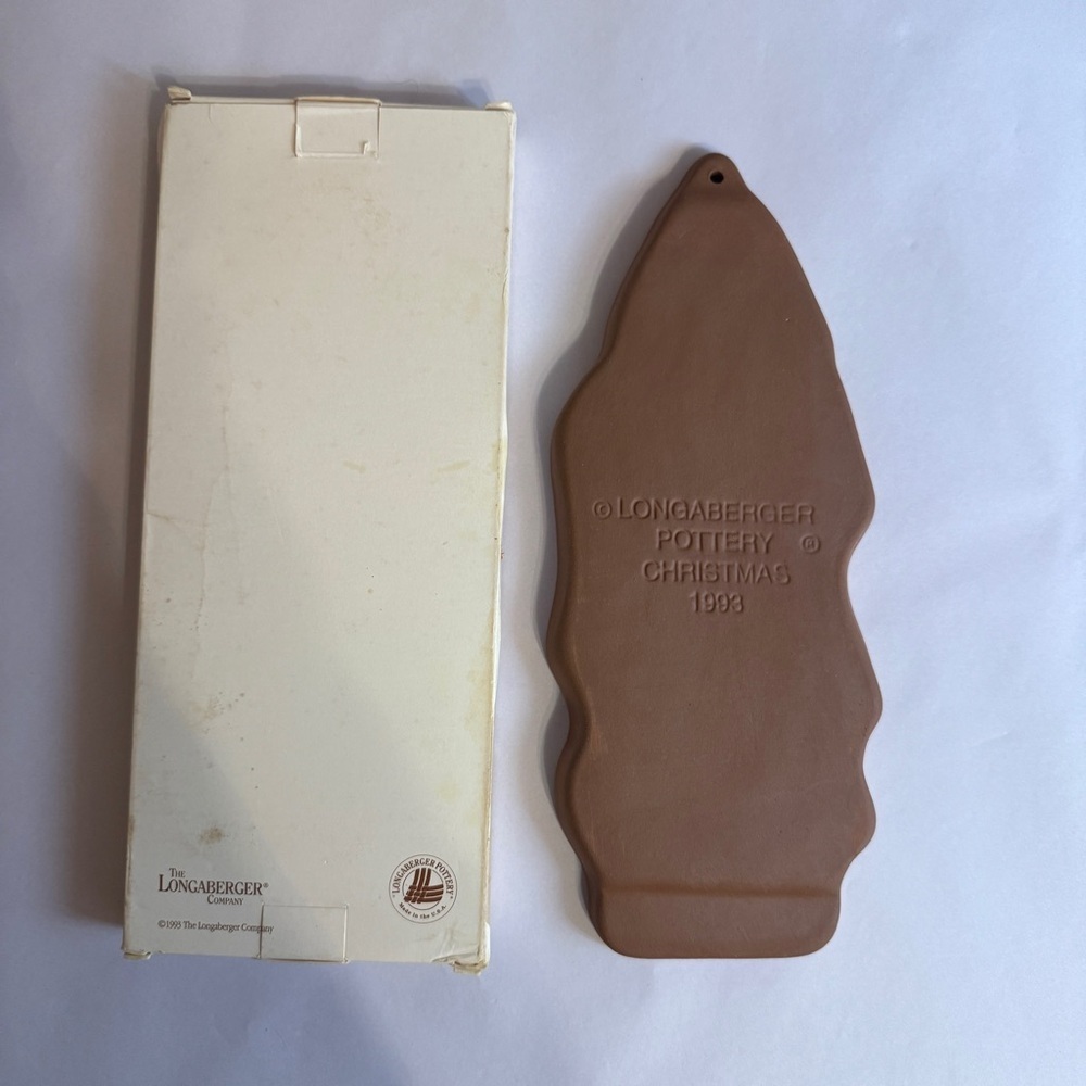 Longaberger Pottery Vintage Christmas Cookie Molds St Nick Kriss Kringle Set - Picture 9 of 14